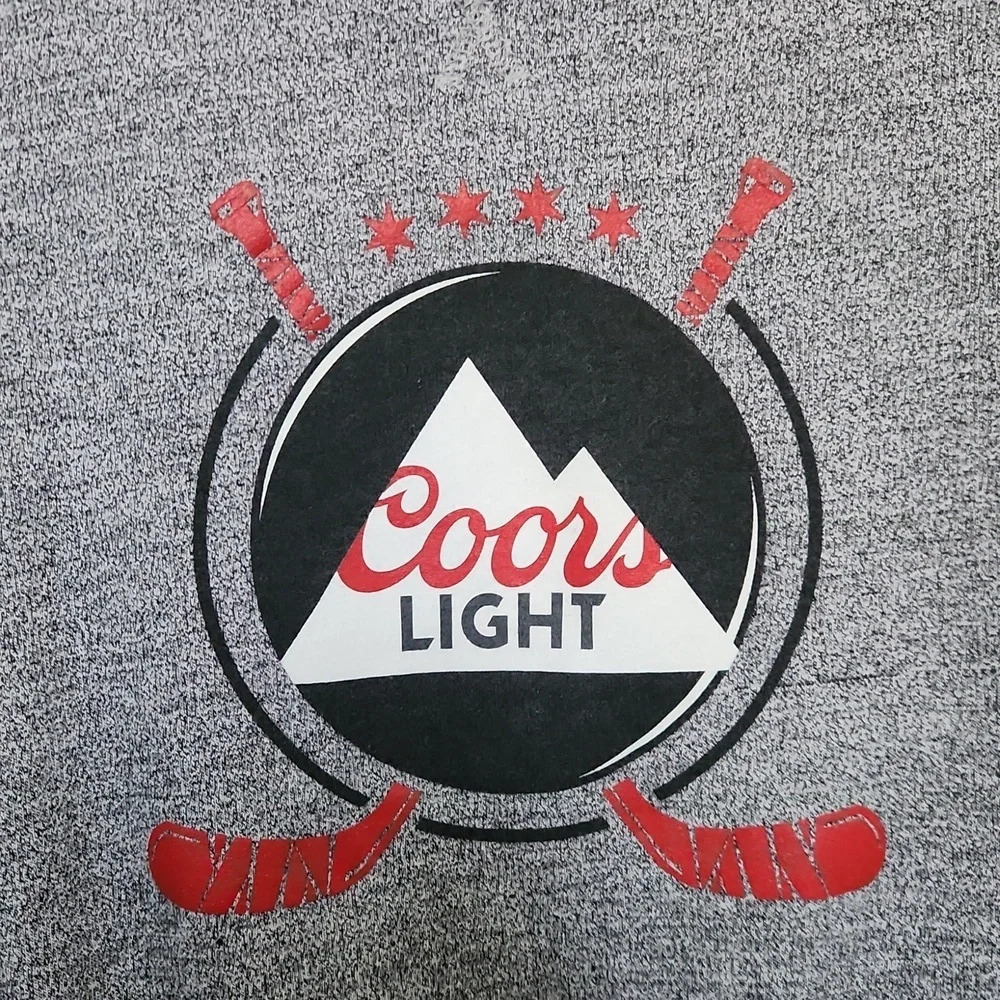 Coors Light J. America Sweatshirt Adult Medium Hockey Puck Crewneck Pullover - Picture 5 of 7